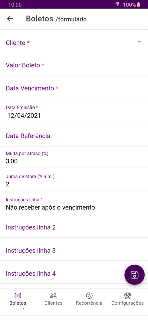 Tela App Paysell Boletos